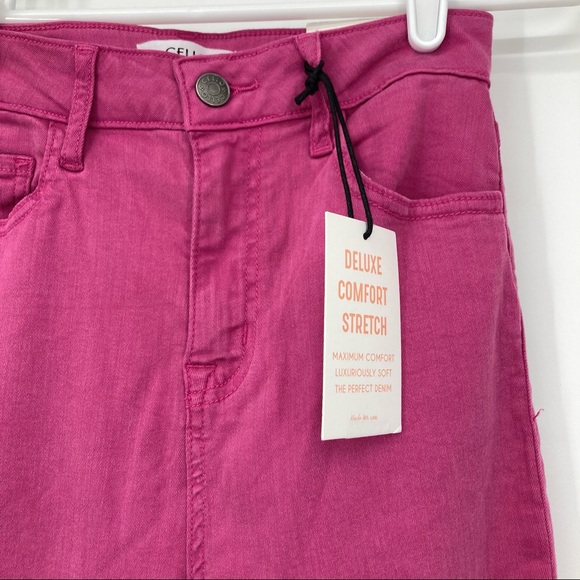 ❤️🔥 (5/20) NWT Cello High Rose Crop Skinny Pink Jeans Size 5 - Picture 3 of 13